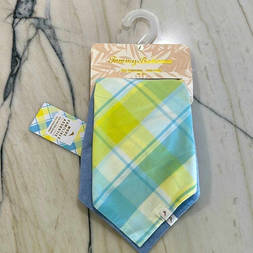 Tommy Bahama Pet Bandanna two pack “Matching family fashion” NWT